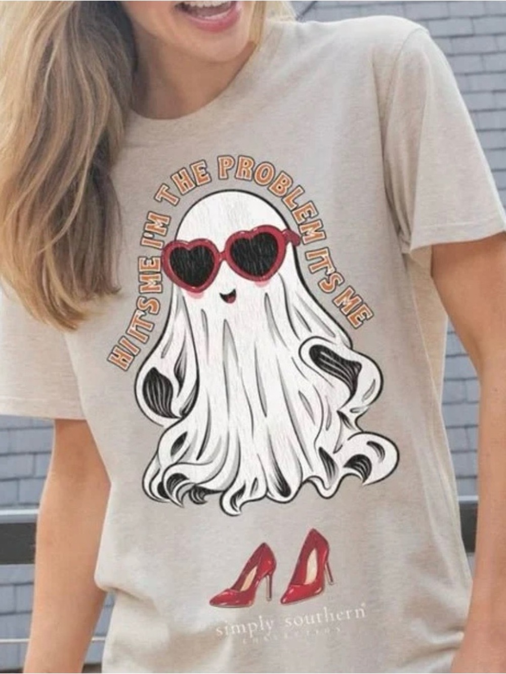 New Simply Southern Hi it’s me I’m the problem Halloween Fall Shirt Medium